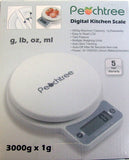 Digital kitchen scale with Peachtree branding on a white background